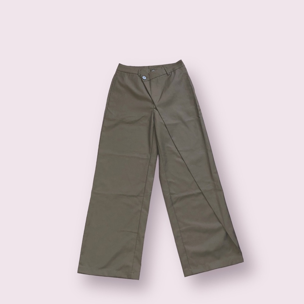 NWT asymmetrical layer button wide leg dress pants by Commense in size Small - Picture 2 of 10